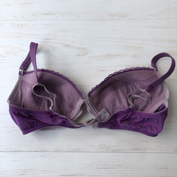 Valery bra in purple silk and cotton 38C - Picture 5 of 8